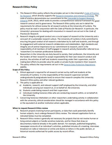 FREE 11+ Research Ethics Templates in PDF | MS Word