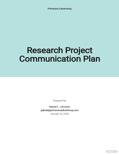 research project communication plan template
