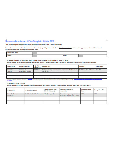 research and development plan template