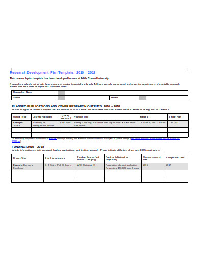 research development plan template