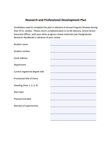 career development plan for research associate