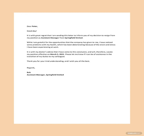 35+ Formal Resignation Letter Template - Free Word, Excel, PDF Format ...