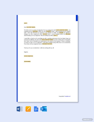 12+ Short Notice Resignation Letters - Free PDF, DOC Format Downloads