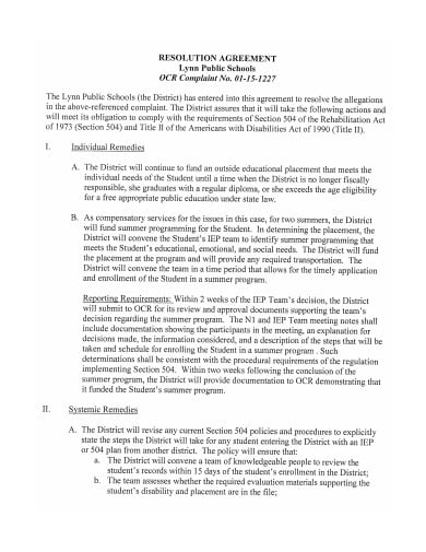 resolution agreement in pdf