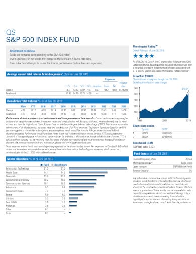 sp 500 equity index fund factsheet