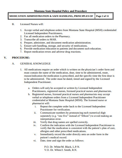 11 Administration Of Medication Policy Templates In Pdf Word Free 