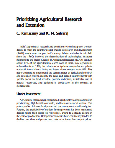 sample-agricultural-research