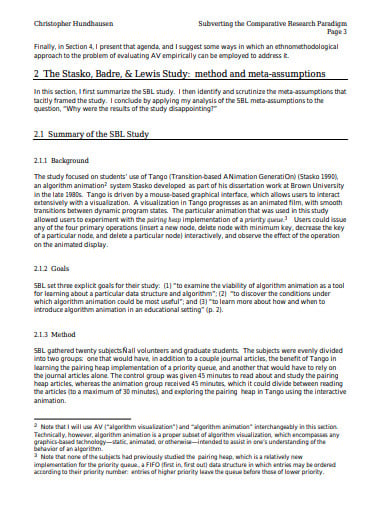 Example Of Comparative Research Paper Pdf