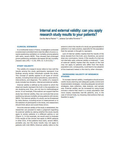 sample internal and external validity