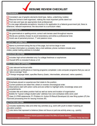 sample-resume-review-checklist
