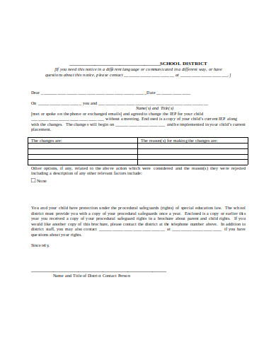 sample special education form