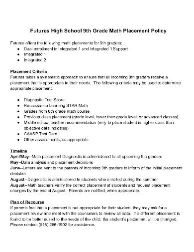 school-9th-grade-math-placement-policy