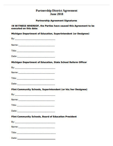 school educational partnership agreement