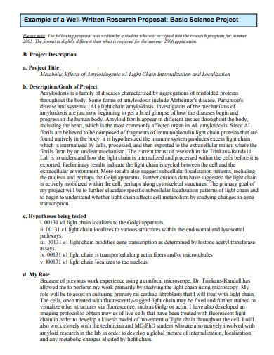 scientific research project proposal template