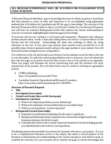 Uwa research proposal example picture