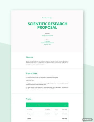 scientific research proposal template