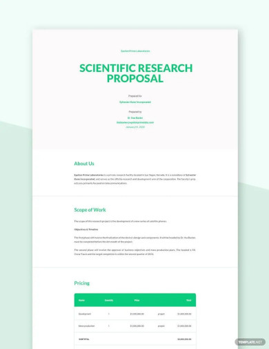 scientific research proposal template doc