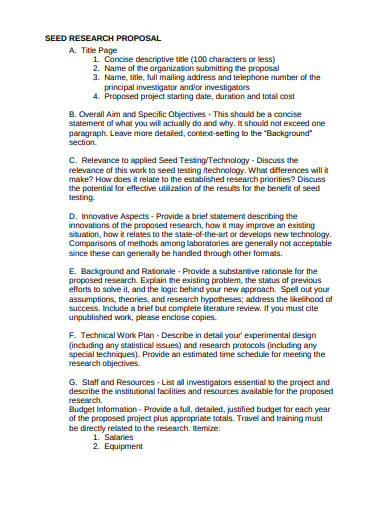 scientific seed research proposal template