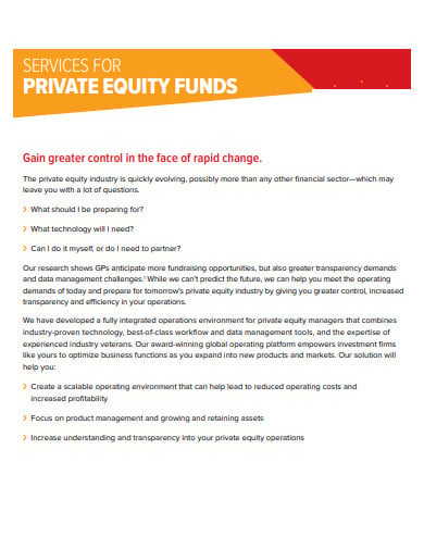 services for private equity funds