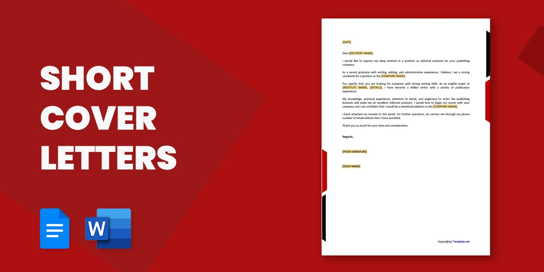 short cover letter template word