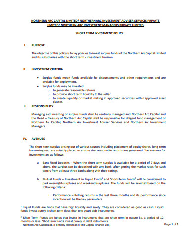 10 Short Term Investment Templates In PDF Word Google Docs Pages
