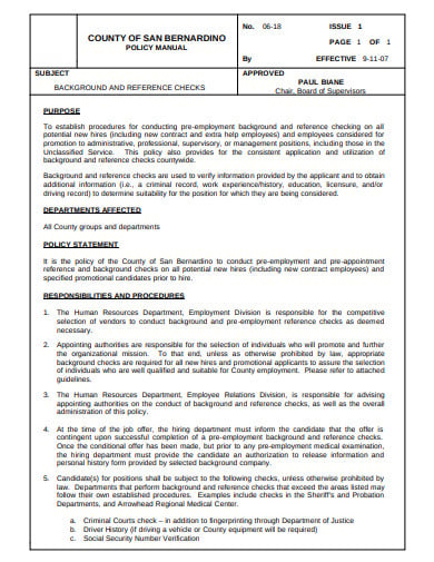 10 Background And Reference Check Policy Templates In Pdf Doc 1144