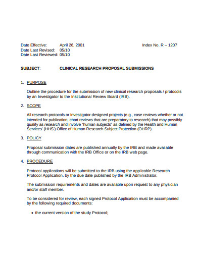 request for proposal clinical research