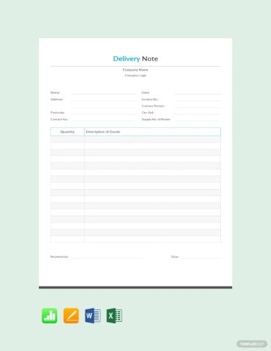 simple delivery note template