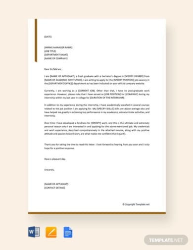 simple job application letter for employment template