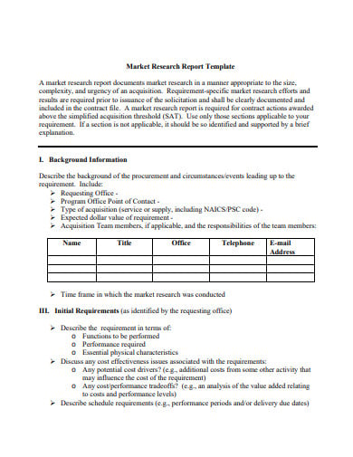 market research template free download