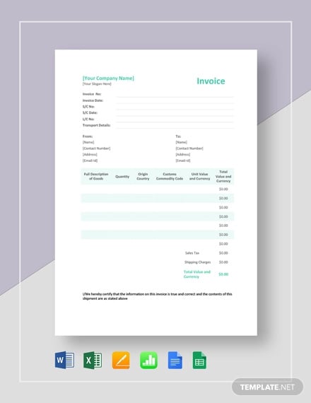 simple proforma invoice template