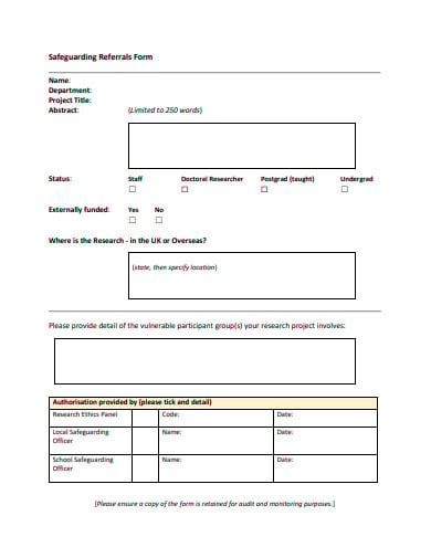 simple research ethics form