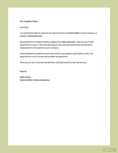 Good Cover Letter