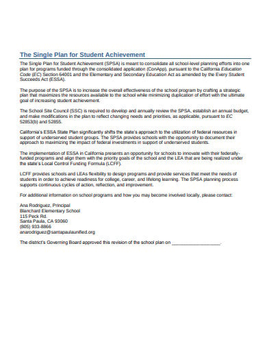single plan for student achievement fiscal year