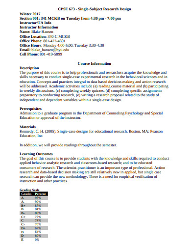 single subject research example