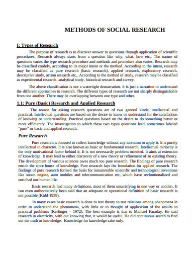 social research method of investigation template