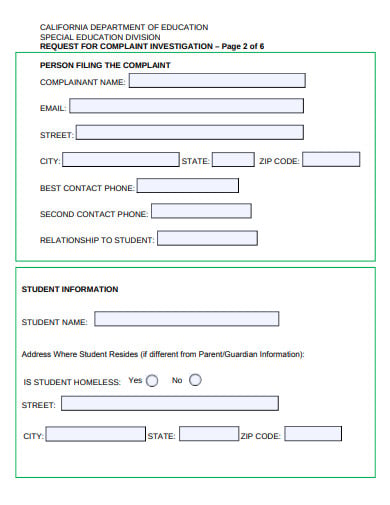 special education division form template