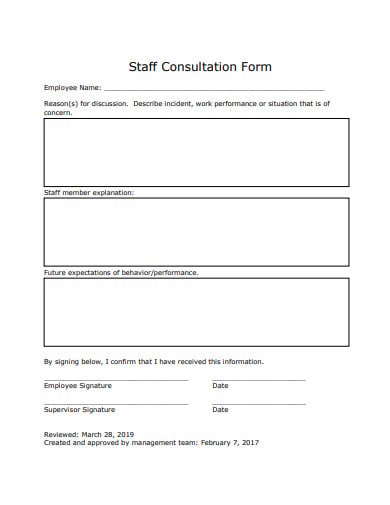 staff consultation form