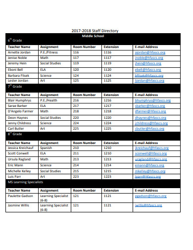 11  Staff Directory Templates in PDF DOC