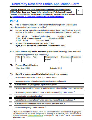 research ethics approval form example