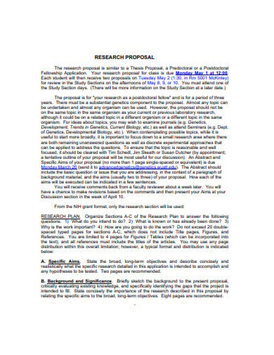 standard research proposal plan template