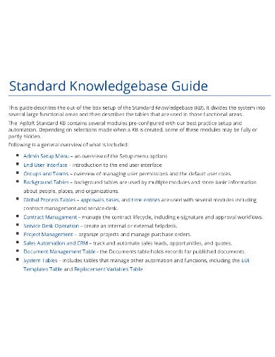 standard system documentation in pdf