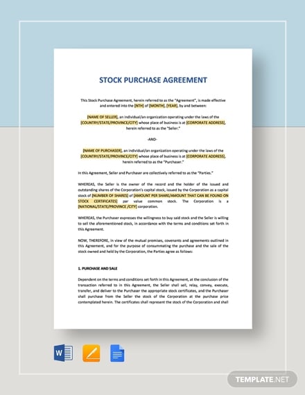 stock purchase agreement