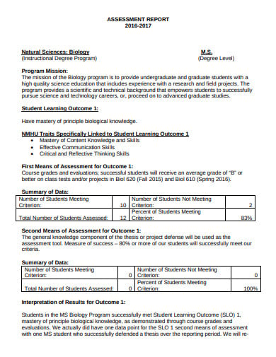student-assessment-report-format