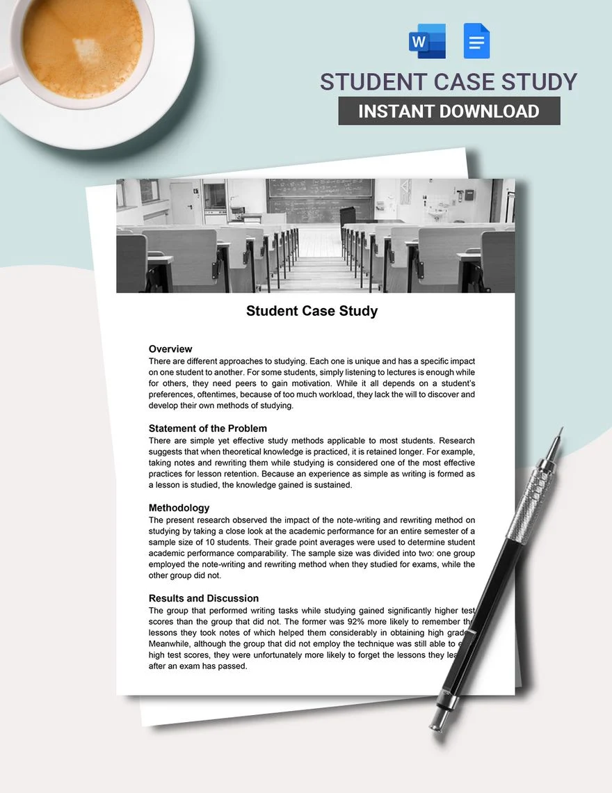 student case study template