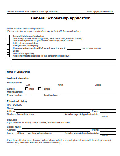 student-general-scholarship-application-example