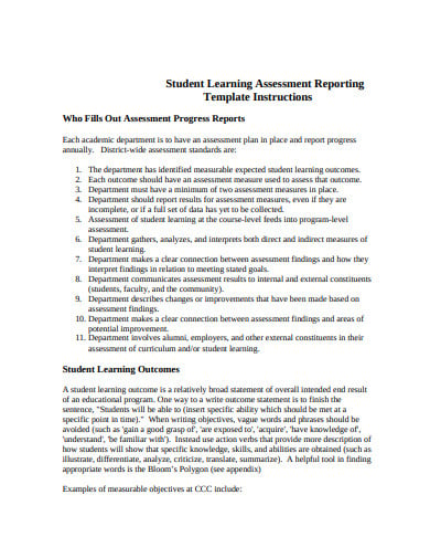 student-learning-assessment-reporting-example