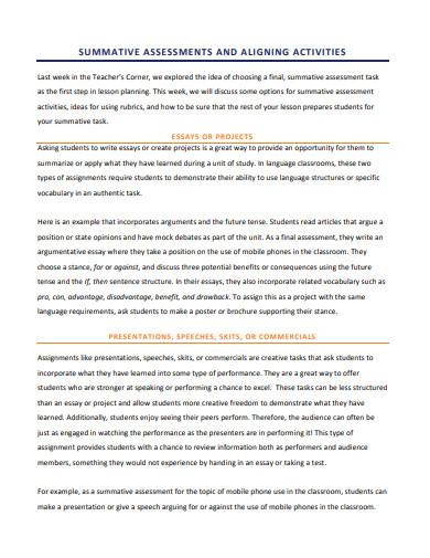 11+ Summative Assessment Templates in PDF | DOC | Free & Premium Templates