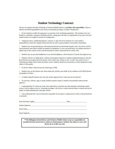 student technology use contract