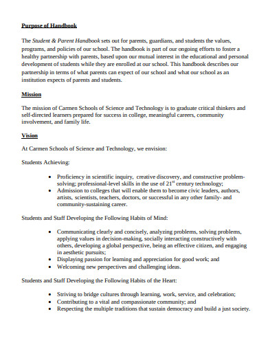 Free Student Handbook Template Word Printable Templates